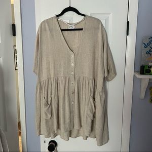 The Sandy Mini Dress in Natural